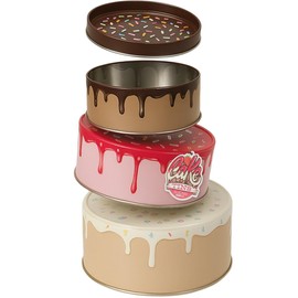 Suck UK Cajas para pasteles y galletas con tapas para regalo, contenedor de almacenamiento de pasteles con diseño escalonado para cupcakes, decoración de cocina, regalos para hornear, juego de 3
