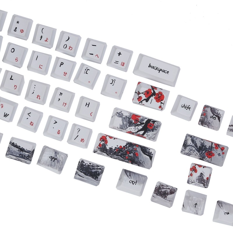 Keycaps PBT 5Sided Sublimation 71 Keys Keyboard Caps for Mechanical