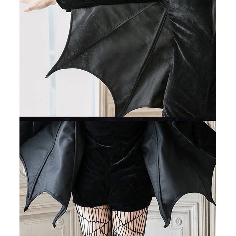 Milky Time Bat Halloween Cosplay Vampire Costume Set with Fishnet
