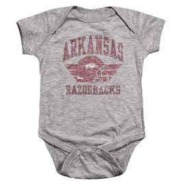 LOGOVISION University of Arkansas Razorbacks Classic Football Helmet Unisex Infant Snap Suit for Baby, Athletic Heather, Large