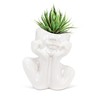 Abbott Collection Head in Hands Planter - Stoneware (6" H)