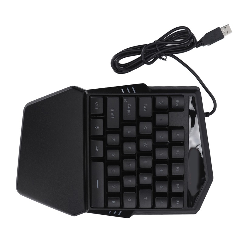 One Handed Gaming Keyboard USB Wired RGB Backlit 35 Keys