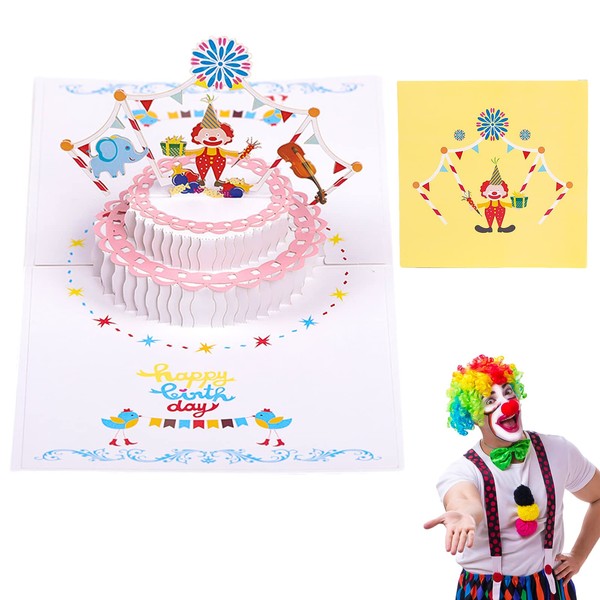 Coollooda Birthday Card, Birthday Cake, 3D Pop Up Card, 3D Greeting Card, Pop Up Birthday Card, Message Card, 3D Birthday Cake, 3D Card, Anniversary, Birthday Card