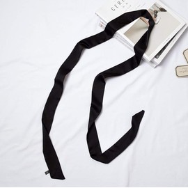ericotry 1PCS Black Chiffon Long Scarf Silky Long Narrow Neckerchief Tie Ribbon Scarf Waist Belt for Women Girls