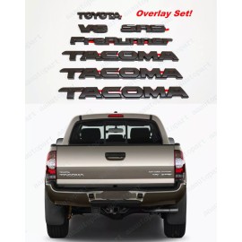 Tacoma 7PC Emblem Overlay Kits Matte Black Fit 2005-2015 Toyota Tacoma V6 SR5 Prerunner