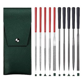 Turodeuo 5 Piece Mini Diamond Needle Files & 5Pcs Small Steel Files for High Precision Sanding Work On Metal, Wood,Plastic Carving