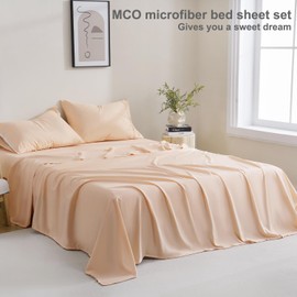 MCO Bedding Twin Bed Sheets Set - Soft Bed Sheets - Cooling Breathable Bedding Set with 16" Deep Pocket (3 Pieces, Twin, Peach Pink)