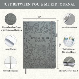 Just Between You and Me Kid Journal - A Back & Forth Journal for Grown-Up & Kid / Parent & Child to Strengthen Bond, Build Communication, and Share Memories, Interactive Writing Prompts for Kids & Adults, Gift for Girls Boys, 7"X10"-Gray