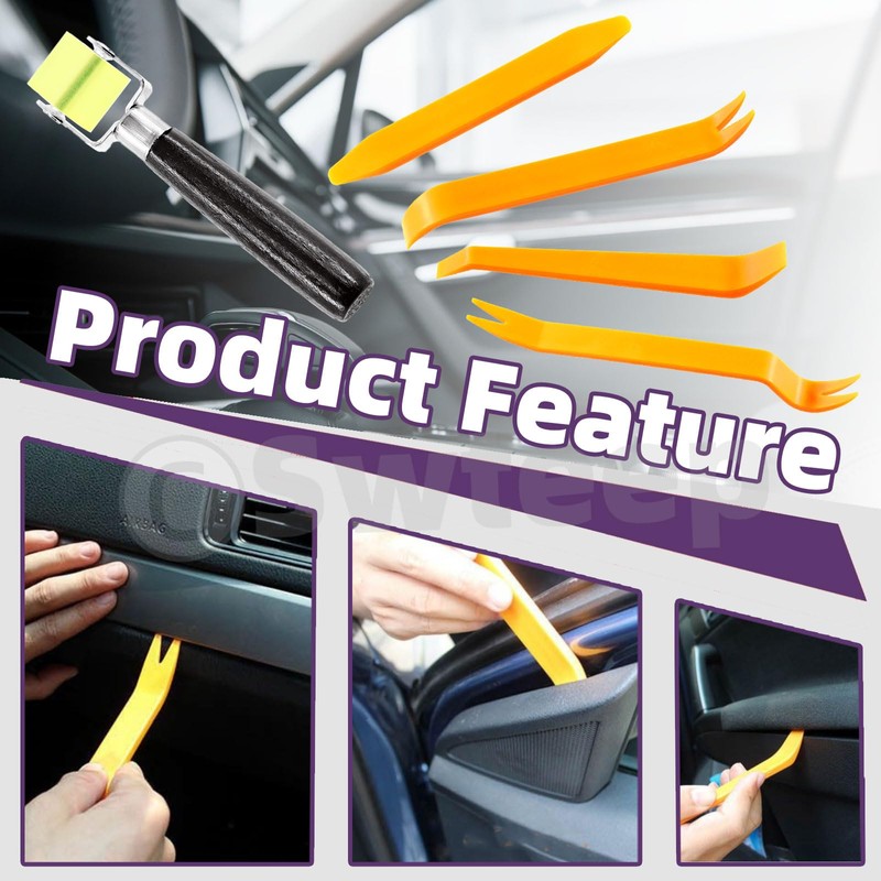 Swpeet 5Pcs Sound Deadening Materials Roller Set, Noise Application Installation