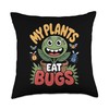 My Plants Eat Bugs Carnivorous Venus Flytrap Design Throw Pillow
