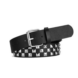 AIBEARTY Unisex Faux Leather Punk Rock Buckle Belt Fashion Rivets Checkerboard Pyramid Hip-hop Waist Belt for Jeans Pants