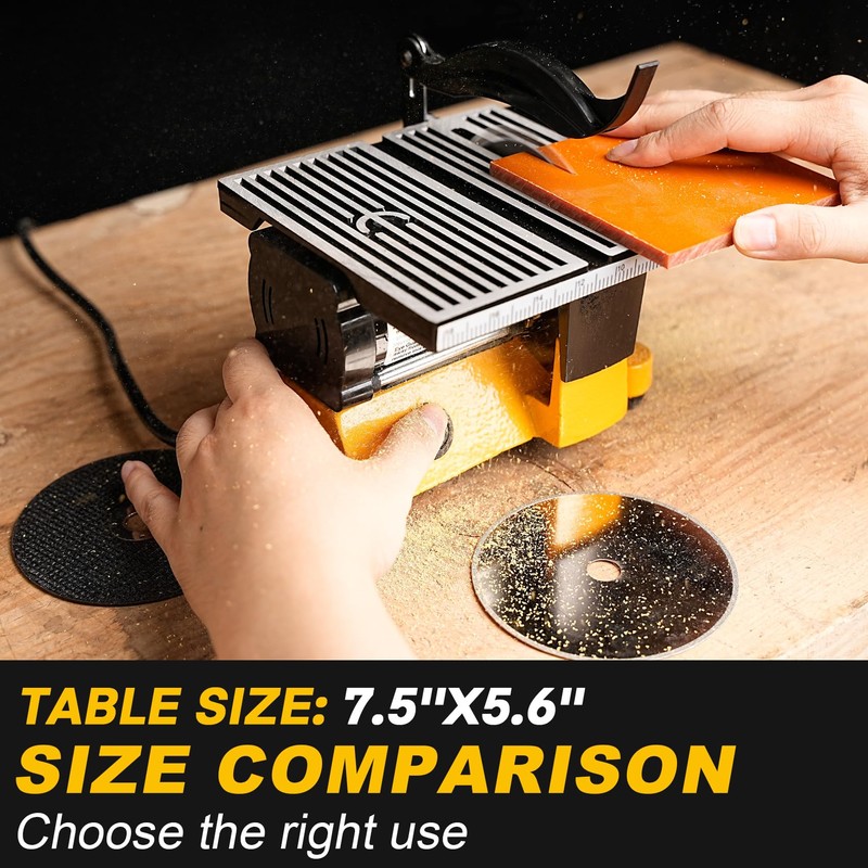 Sbestily Mini Table Saw, Portable Multi-Functional Electric Miter Saw for