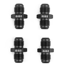 CNWZYMX AN6 Male to AN6 Male Flare Hose Fuel Adapter Fitting Oil Coupler Union Straight Black 4PCS