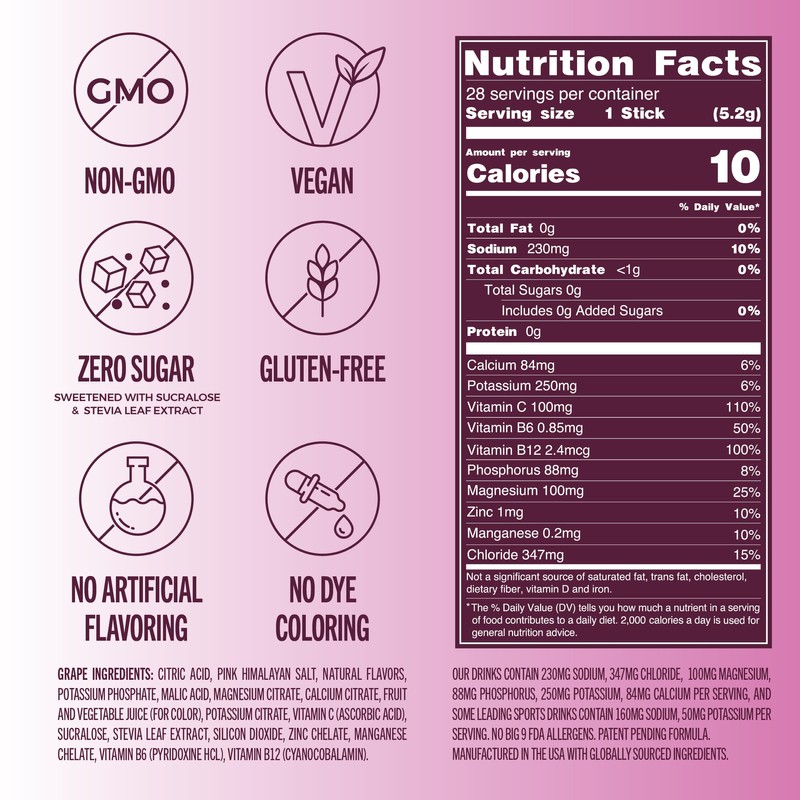 TREVI™ Sugar Free Electrolytes - Drink Mix Hydration Powder Packets