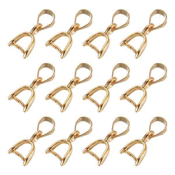 QUARKZMAN Pack of 12 Sterling Silver Bail Pinch Bail, 5