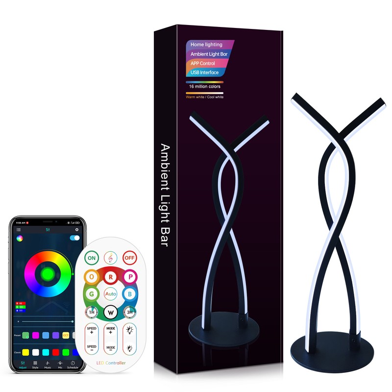 Smart Bedroom Bedside Lamp Tabletop Desk Lamp with APP and