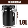 Nizirioo 1.8 L Coffee Canister Airtight Stainless Steel Coffee Canisters