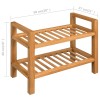 Solid Oak Wood 2-Shelf Shoe Rack 19.7"x10.6"x15.7" Stand for Shoescolor: