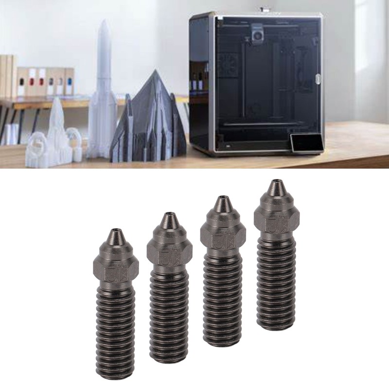 4Pcs Extruder Nozzles for CR K1 Hardened Steel Smoothing Durable