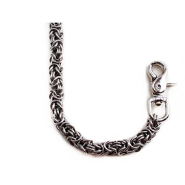 Men's Stainless Steel Byzantine Weave Wallet Chain 14 Gauge