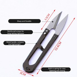 HSYTEK 5 Multifunctional Sharp Thread Scissors Made of Stainless Steel - Perfect Selection for Sewing, Crafts and Plant Care - Black