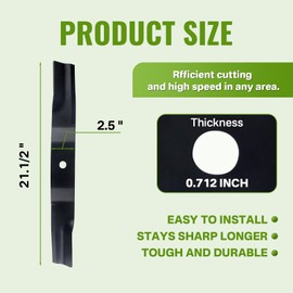 Earthtec K5559-34330 391-612 Mower Blade Replacement for KUBOTA 42" Zero Turn Mowers Z122R Replaces Part K555934330