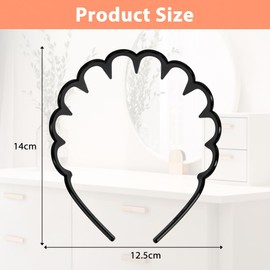 LOPHE 4PCS Tooth Headband for Women Girls, Zig Zag Headband Plastic Wavy Shark Teeth Comb Hard Hairbands, 90s Zigzag Headbands, Fashionable Non-Slip Adjustable for Women Men Girls(Black)