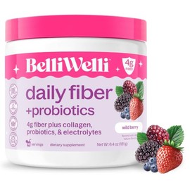 Belli Welli Suplemento diario de fibra en polvo con colágeno, probióticos y electrolitos  Favorece la salud digestiva, el equilibrio intestinal y la  