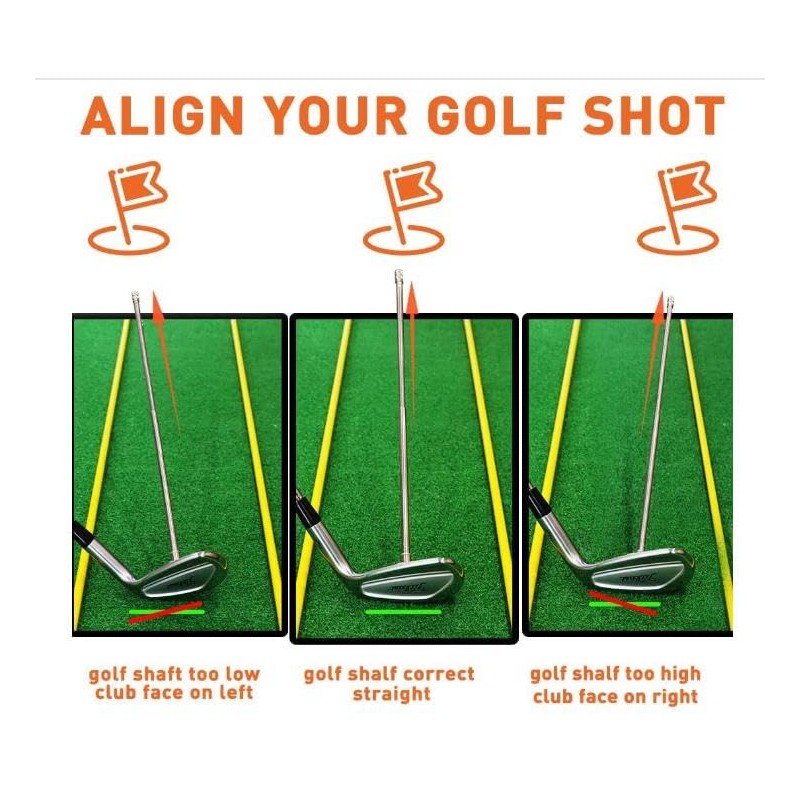 HH-GOLF Golf Alignment Rods, Golf Alignment Stick Corrector Lie Angle