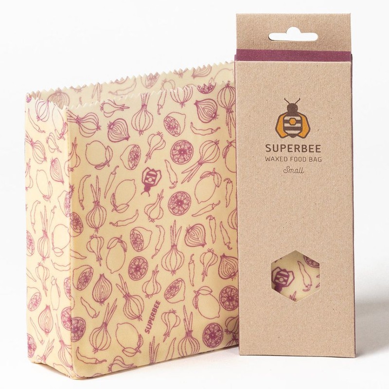 SuperBee Beeswax Bread Bag & Food Storage Bag, Medium Hexagonia