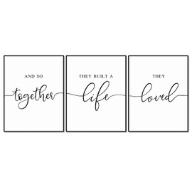 And So Together They Built A Life They Loved, Set of 3 Prints, Bedroom Decor, Couple Gift, Scripture Wall Decor, 11x14inch Unframed