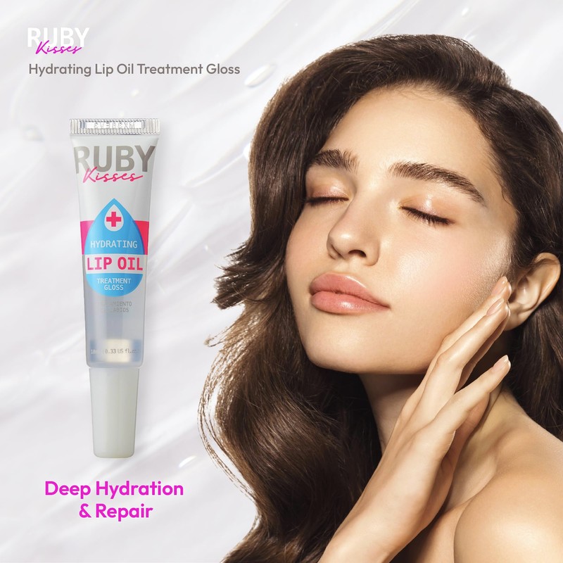 Ruby Kisses Hydrating Clear Lip Oil Treatment Gloss (3 Pack),