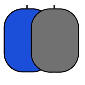 YUOCU 3.3x5ft/1x1.5m Chromakey Backdrop, 2-in-1 Blue Screen and Grey Screen, Collapsible Reversible Pop Up Background for Photography Studio, Live Streaming, Video Shooting (Blue/Gray)