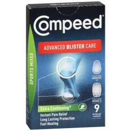 Compeed Advanced Blister Care Cushions Extra Cushioning Sports Mixed Sizes 9 EA