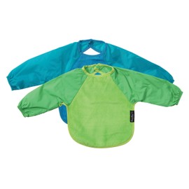 Sleeved Wonder Bib, Sz Lge, 2 pack - Lime / Teal