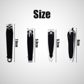 4pcs Professional Manicure Set Nail Clippers Pedicure Clippers Nail Clippers Precision Nail Clippers Manicure Tools Stainless Steel Nail Clippers Portable Nail Set (Black)