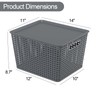 Zopnny Plastic Storage Baskets with Lid, Stackable Storage bins for