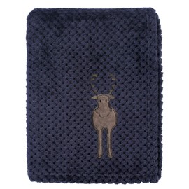 Hudson Baby Unisex Baby Plush Waffle Blanket, Moose, One Size