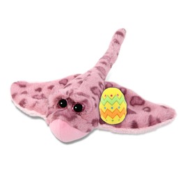 DolliBu Super Soft Pink Rose Stingray with Yellow Easter Egg Plush and Name Personalization - Stuffed Animals for Easter Basket, Easter Egg Stuffed Animal Spring Toys for Girls, Boy, Baby - 15 Inches
