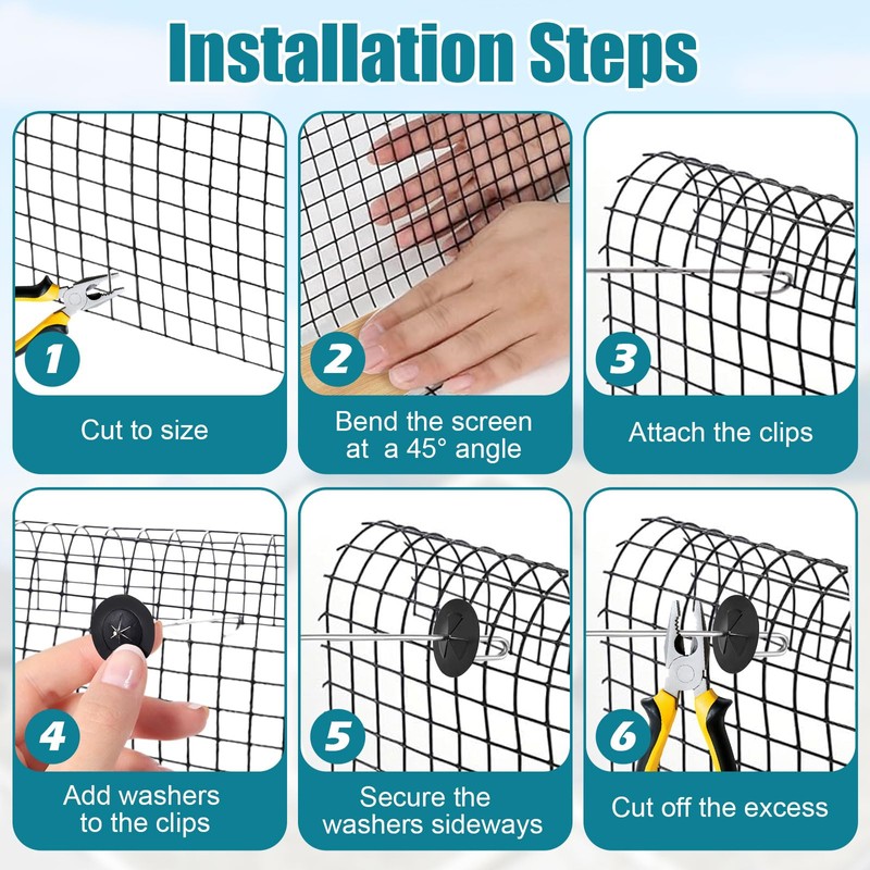 LOMGDOVC Solar Panel Bird Mesh Kit 6in x 100ft PVC