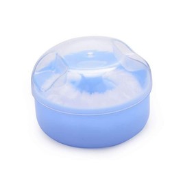 Blue Container Powder Cosmetic Puff Sponge Soft Face Case Body Box Beauty Tools Rose Quartz Set Skin Care (One Size)