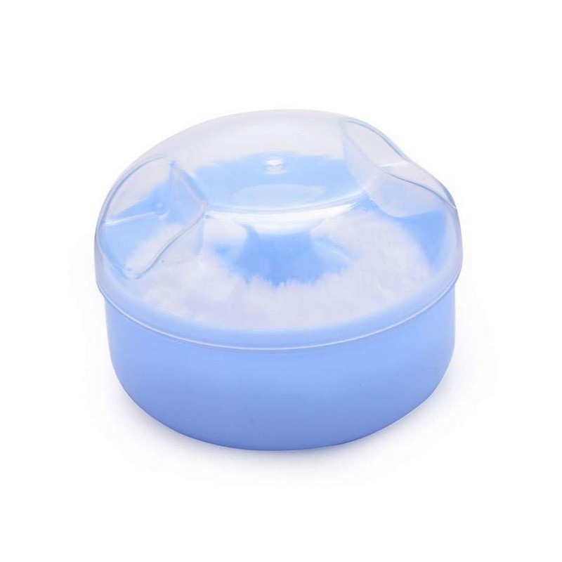 Blue Container Powder Cosmetic Puff Sponge Soft Face Case Body
