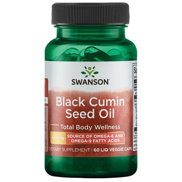 Swanson Black Cumin Seed Oil 500 Milligrams 60 Liq Vegcap