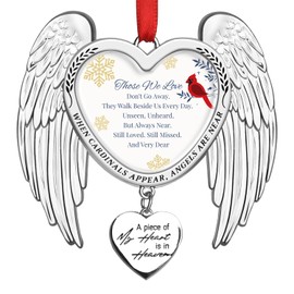 Memorial Christmas Ornament Angel Wings Memorial Ornament – Cardinal Christmas Ornament, Memorial Gifts Ornament for Loss of Loved One