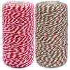 Cotton Twine String, 2 Rolls, 200m, Bakers Twine, Natural, Red,