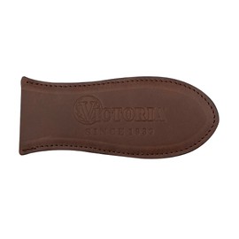Victoria Small Leather Hot Handle Holder. Panhandle for Cast Iron Skillets 6 Inch to 8 Inch, Brown