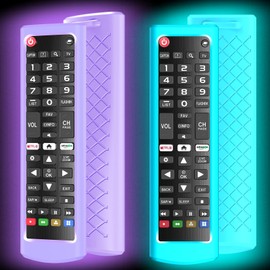 2 Pack Case for LG TV Remotes, Remote Cover for LG Smart TV Remote Control AKB75095307 AKB75375604 AKB74915305 Original, Replacement Silicone Skin Sleeve Glow in The Dark Blue Purple