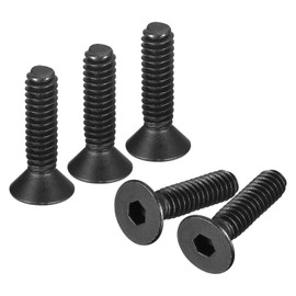QUARKZMAN #8-32x5/8 Inch Flat Head Socket Cap Screws 10.9 Degree Carbon Steel Hexagonal Socket Countersunk Flat Head Screw Bolts Fasteners Full Thread Black Oxide Pack of 20