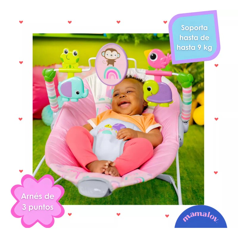 Bright Starts Pink Paradise Silla Vibradora 16732 Color 0650-Rosa