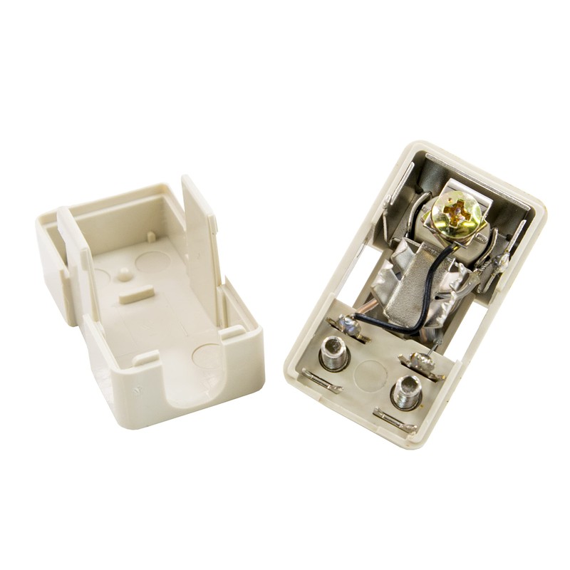 Maxar Electric Antenna Plug, One-touch, 75Ω/300Ω, White, Simple Packaging, 1